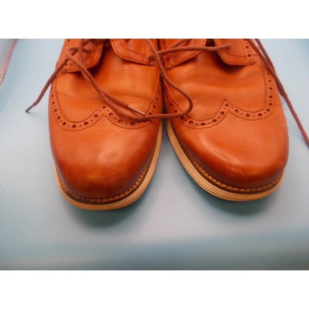 Cole Haan Grand OS Mens British Tan Leather Wingtip Oxford Shoes C23751 Size 11